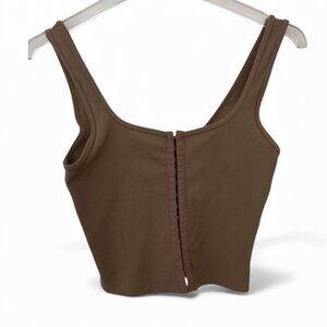 Abercrombie & Fitch Soft A&F Hook-Front Ribbed Tank – Camel Colo – Size S – EEUC